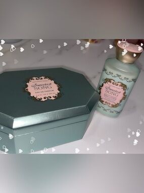 Bath & Body Works Sweetest Song 3.4 oz perfume, gift box and lotion.